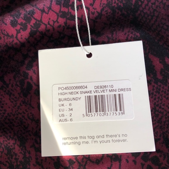 Missguided High Neck Snake Velvet Mini Dress - Picture 8 of 8